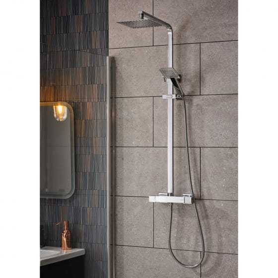 Image of Essential Observa Square Thermostatic Shower