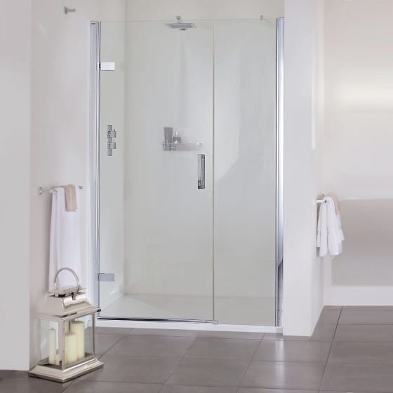 Image of Aqata Spectra Hinged Shower Door with In-line Panel