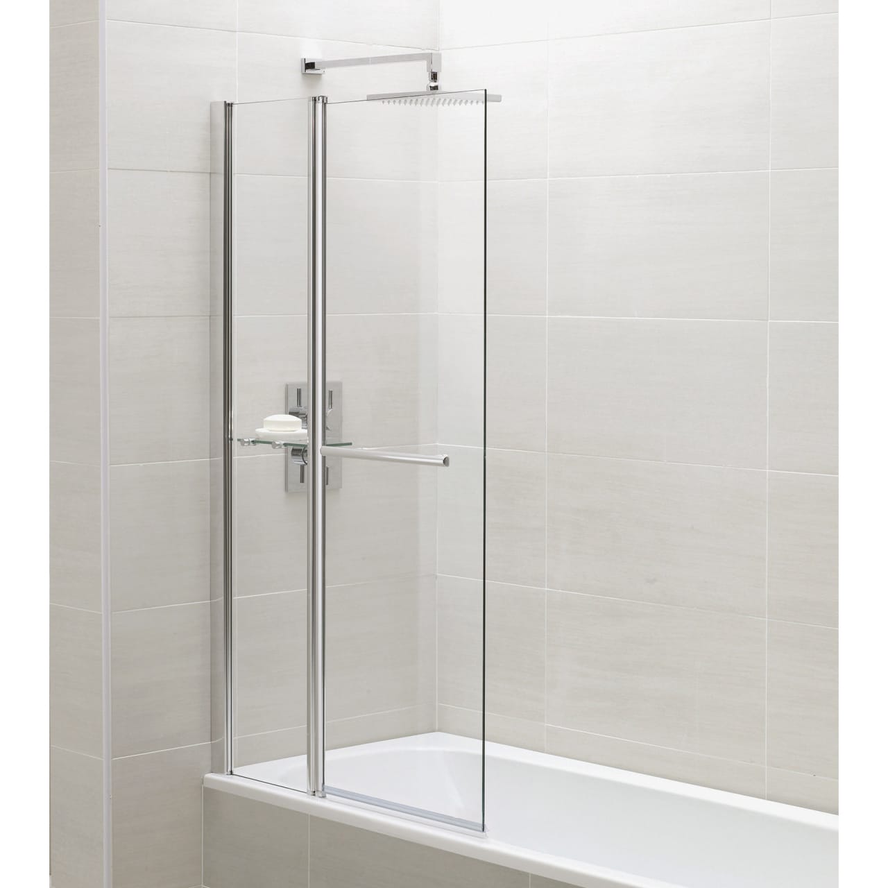 Bath screen with deals towel rail