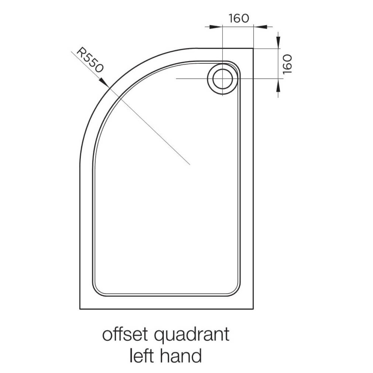TR91290QL 63090FR April Offset Quadrant Shower Tray Bathroom