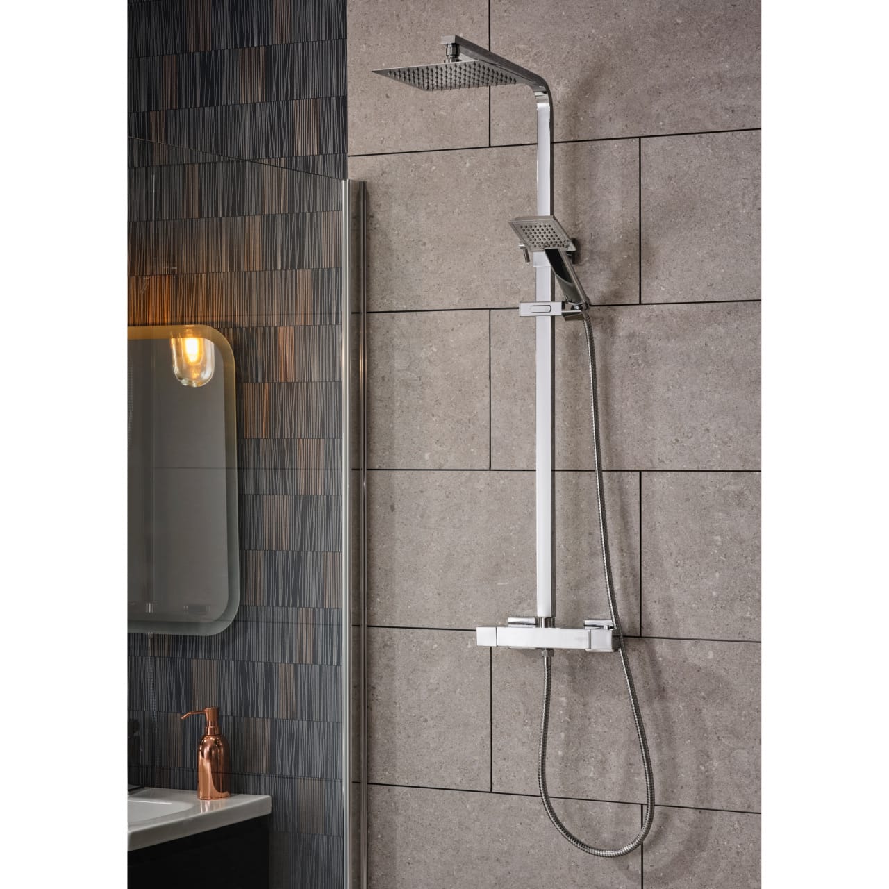 Essential Observa Square Thermostatic Shower Bathroom