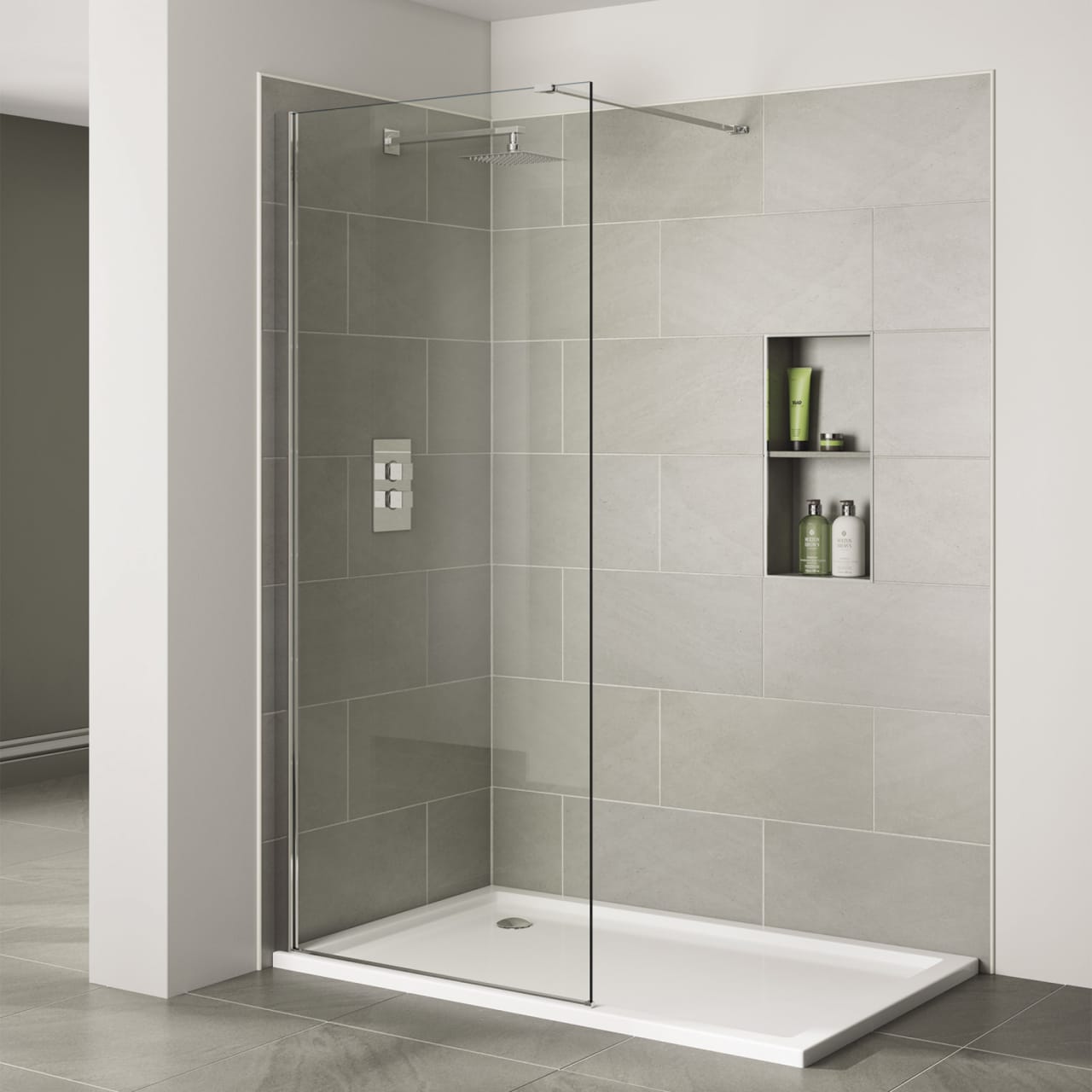Wetroom panel clearance