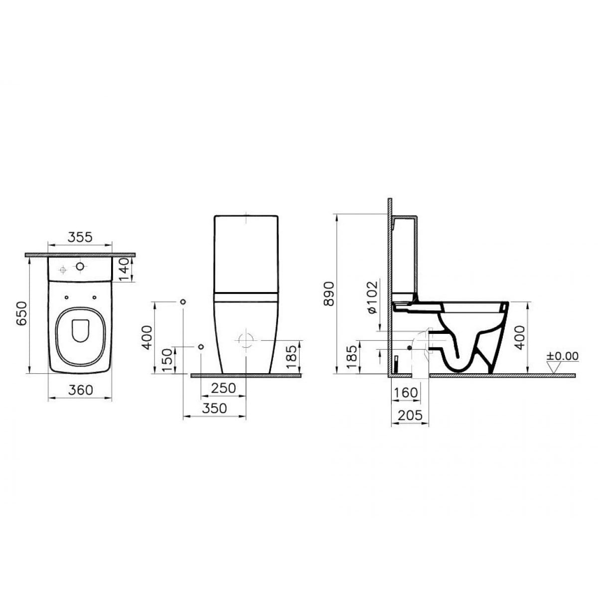 VitrA MLine Close Coupled Toilet Bathroom