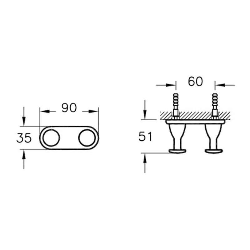 A44081EXP VitrA Arkitekta Robe Hook Bathroom