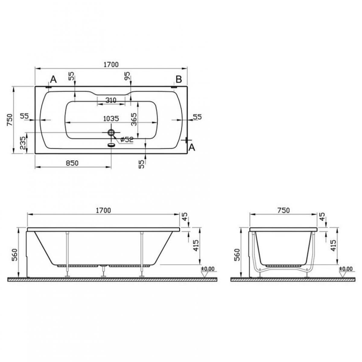 VitrA Optima DoubleEnded Bath Bathroom