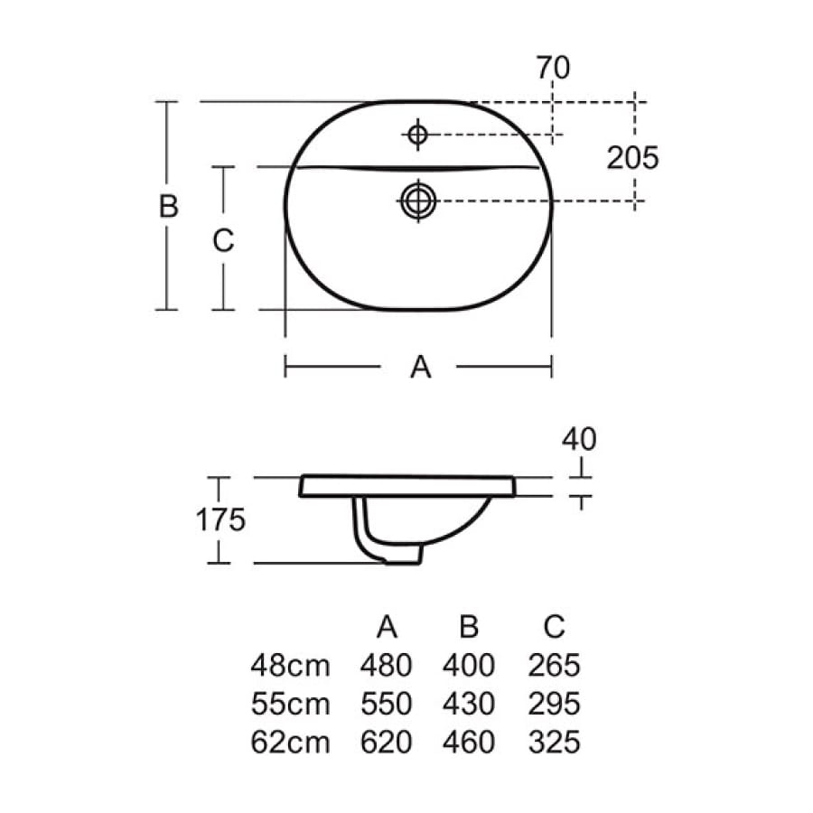 Ideal Standard Concept Oval Countertop Basin Bathroom
