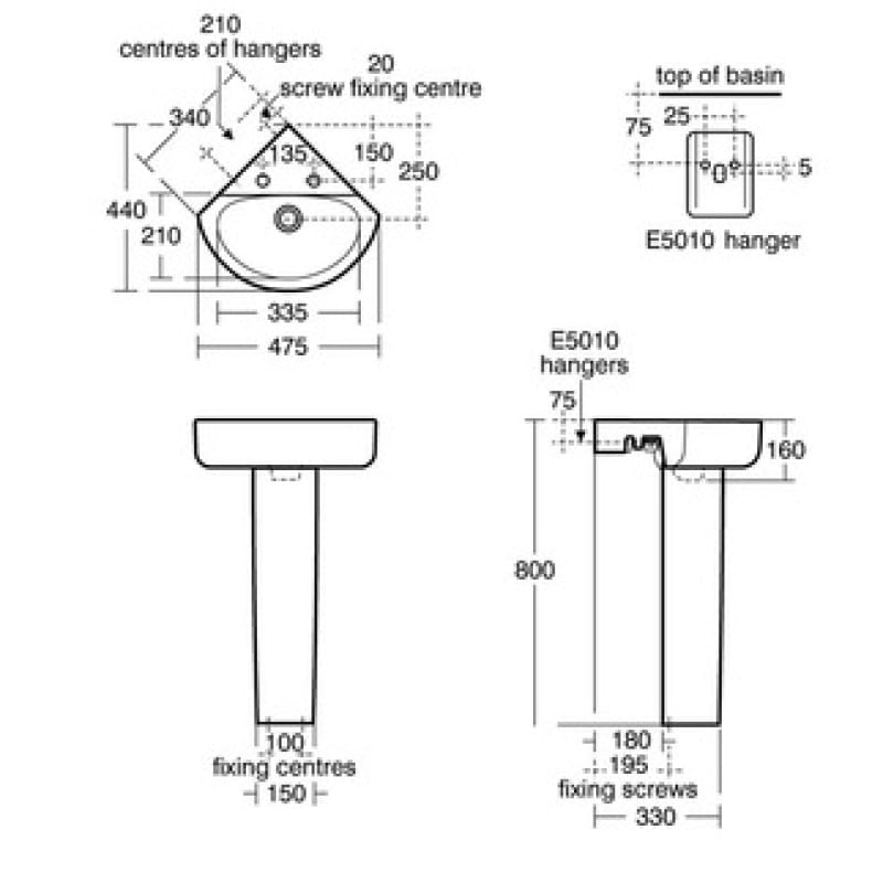 E792901 E015767 Ideal Standard Concept Arc Corner Basin Bathroom