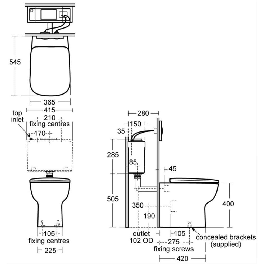 ideal standard studio echo back to wall toilet