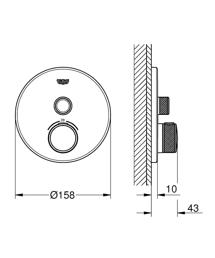 Grohe Grohtherm SmartControl Thermostatic Shower Valve Bathroom