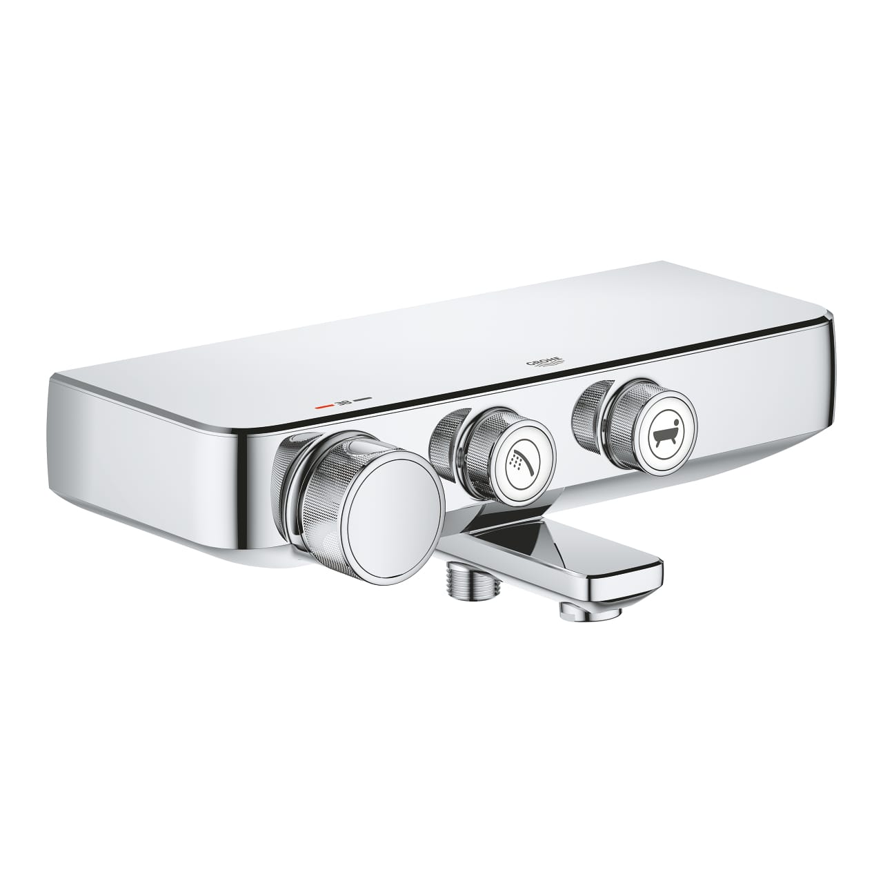 Thermostatic online shower mixer