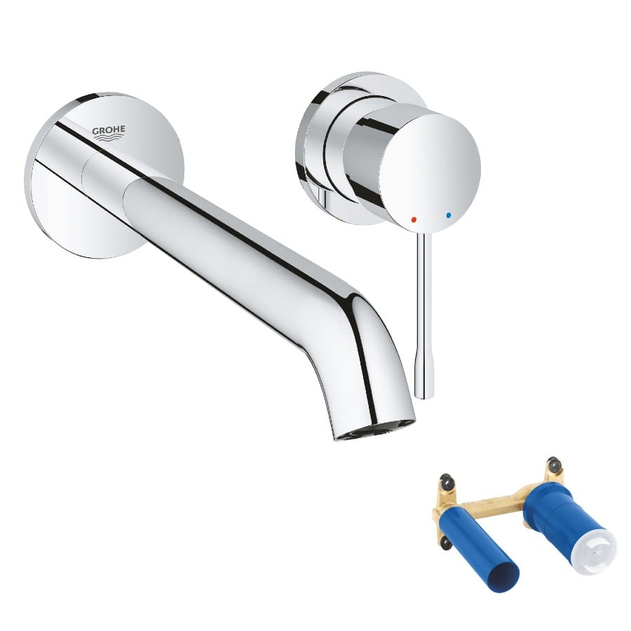 19967001 23571000 - Grohe Essence Wall Mounted 2-Hole Basin Mixer Tap Bathroom Planet