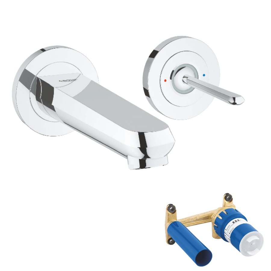 GROHE Eurodisc Joystick 2-Loch Waschtischarmatur, Größe M (170 Mm), Mit SpeedClean & GROHE StarLight Oberfläche