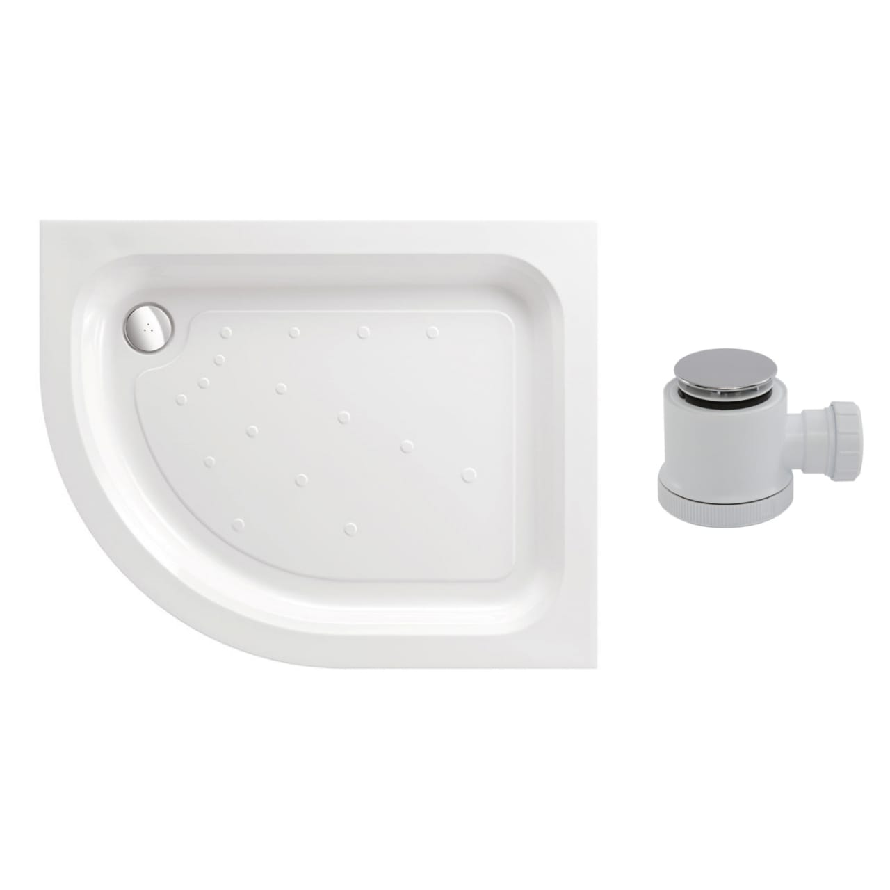 AS1280LQM100 JTFW Just Trays Merlin Offset Quadrant Shower Tray