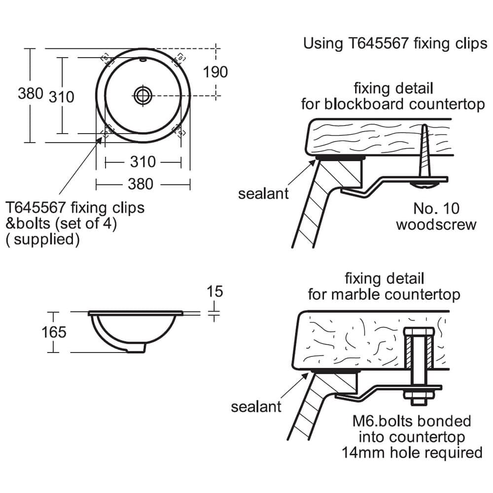 S268701 S911867 Armitage Shanks Cherwell Under Countertop Basin