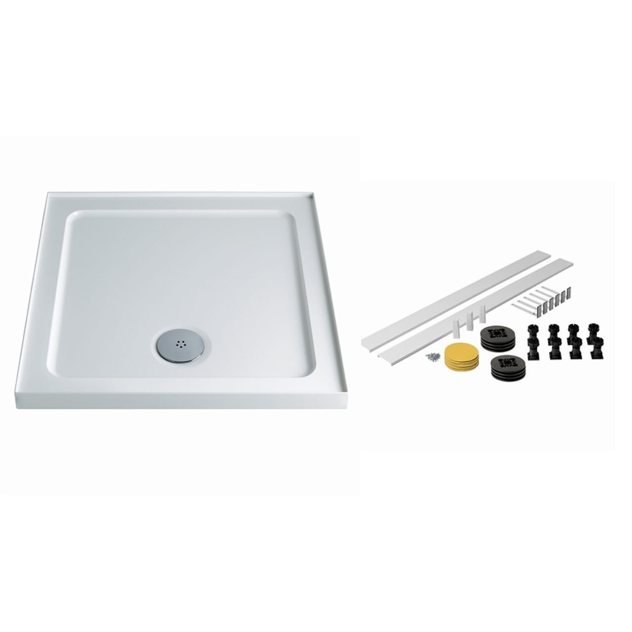 TR6211WH TR6012WH Twyford Square Shower Tray 4 Upstand Bathroom