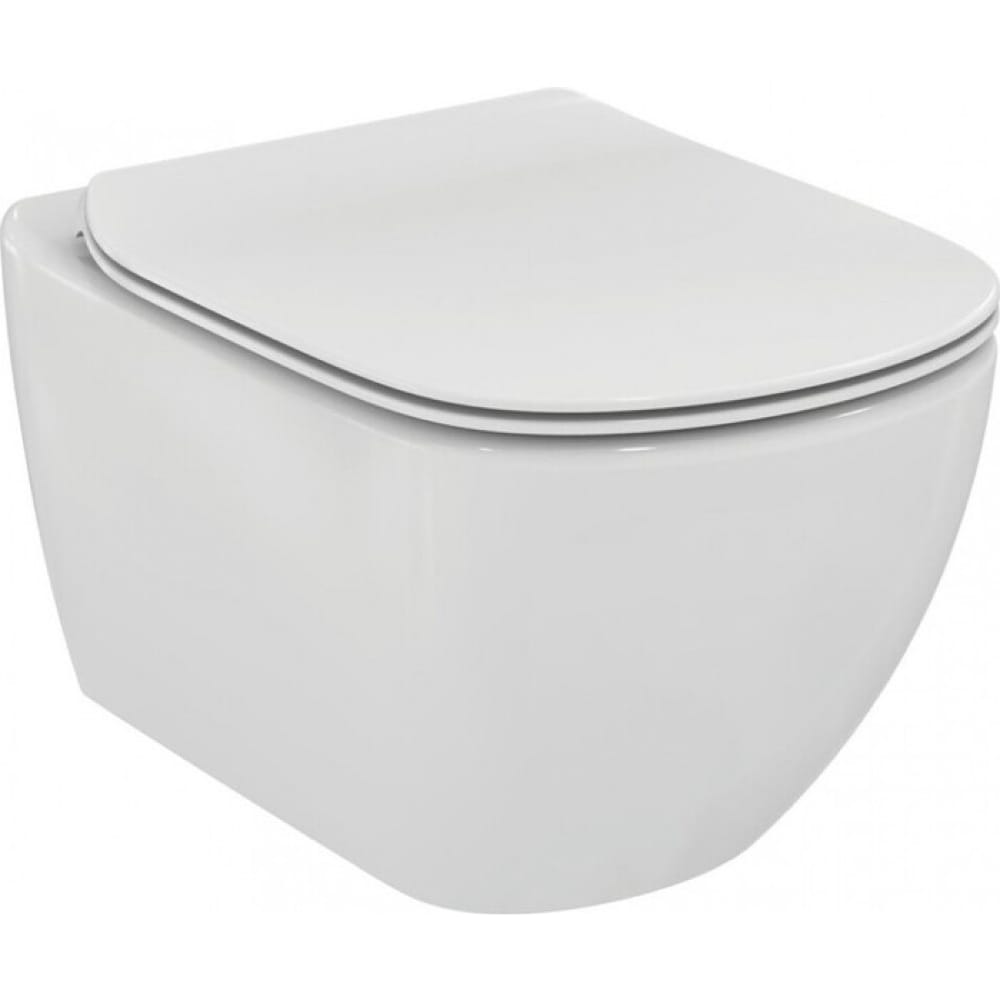 Siège WC étroit Ideal Standard TESI T3527V1 - Fermeture Douce, Finition Chromée, Design Slim