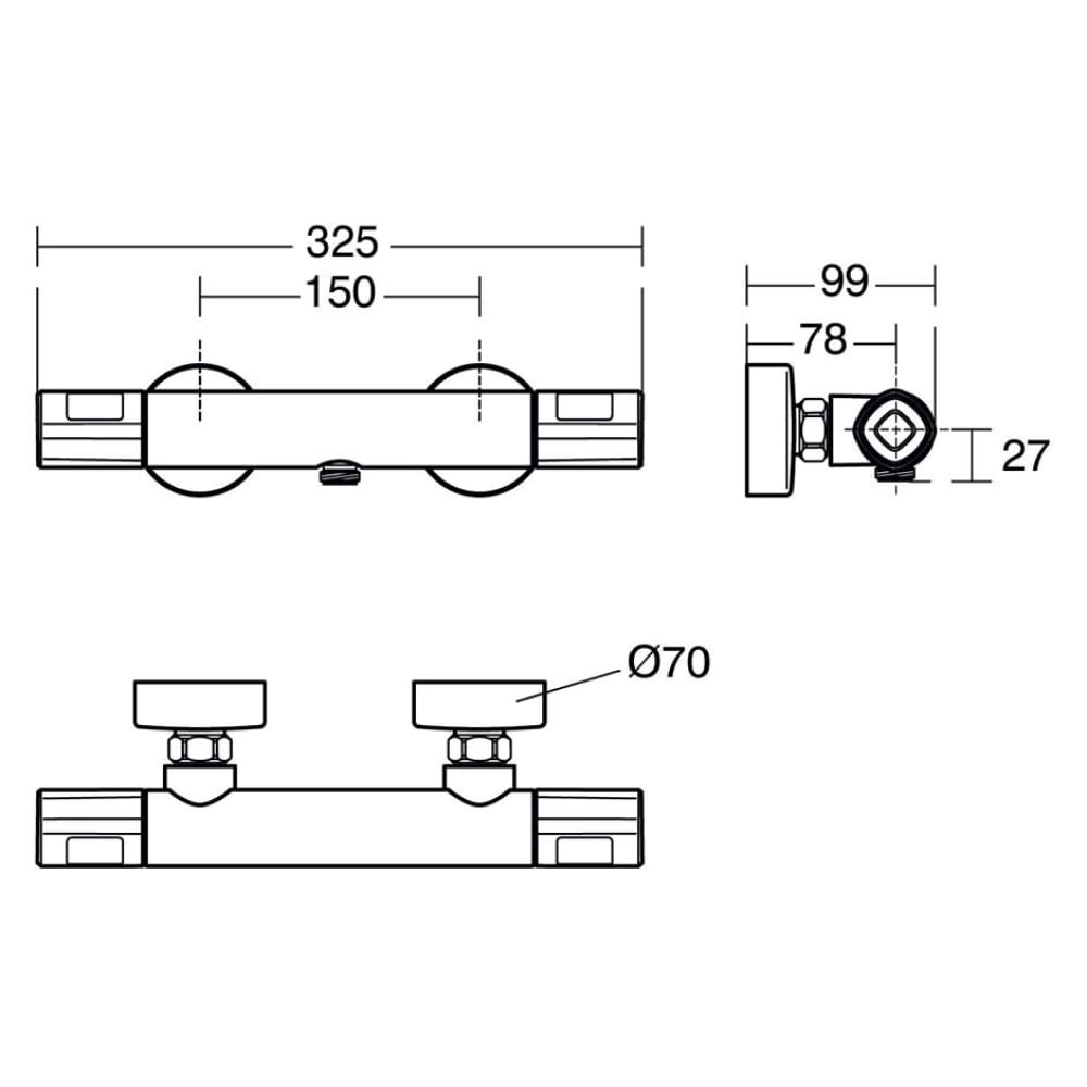 A7231AA Ideal Standard Ceratherm T100 Exposed Thermostatic Shower