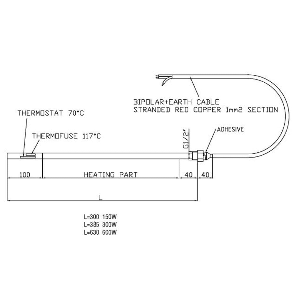 TIS2112 Tailored Bathrooms Dual Fuel Heating Elements Bathroom
