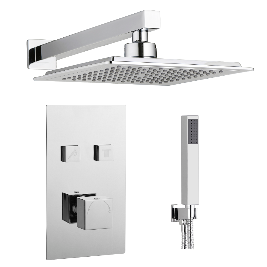 TIS0137 Tailored Bathrooms Push Button Concealed Overhead Shower Kit
