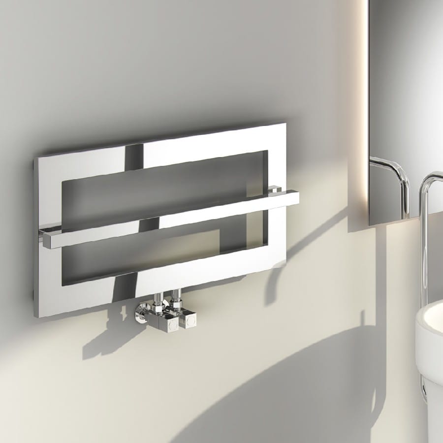 Small heated store towel rail