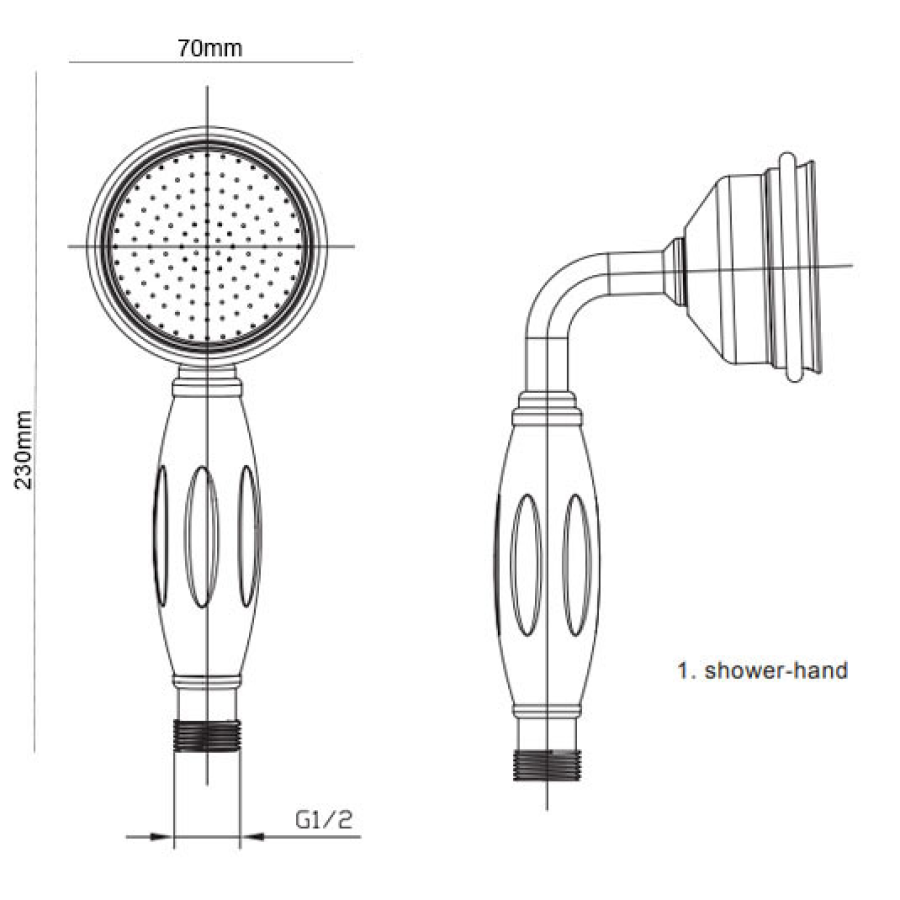 TIS0089 Tailored Bathrooms Tenby Shower Handset Bathroom