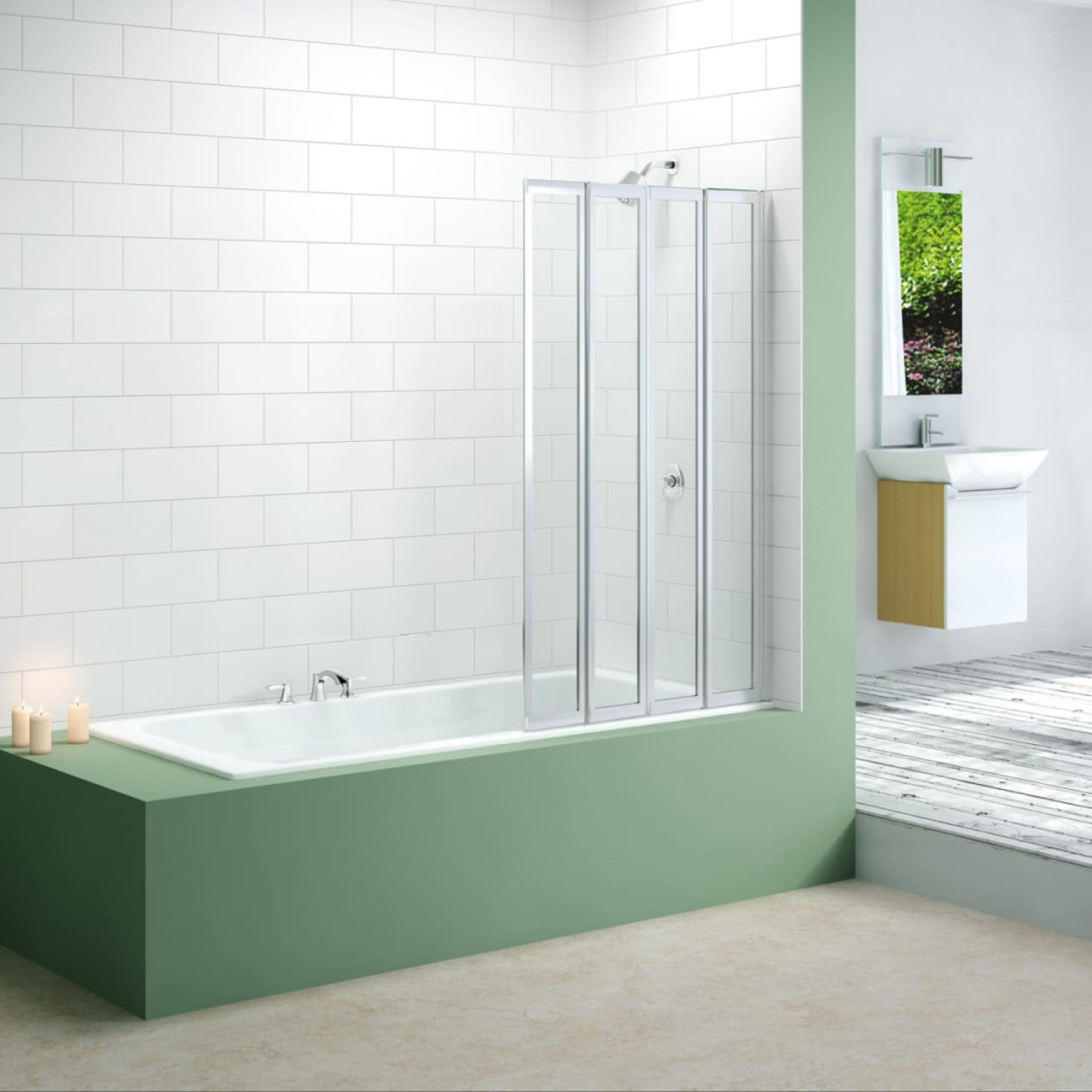 Merlyn MBOX Four Fold Bath Screen Bathroom