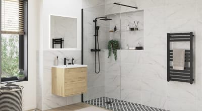 Reflexion By Bathrooms To Love Iconix Wetroom Shower Panel With Matt Black Profile