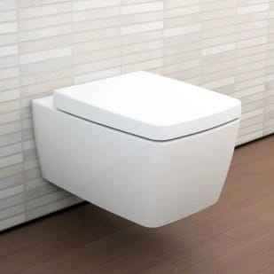 Span Square Wall Hung Toilet Bowl Without Toilet Seat Cover In White