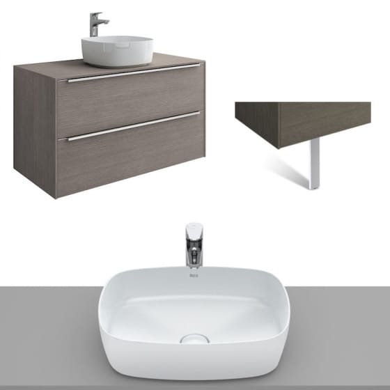 Image of Roca Inspira Wall Hung Vanity Unit With Countertop Basin