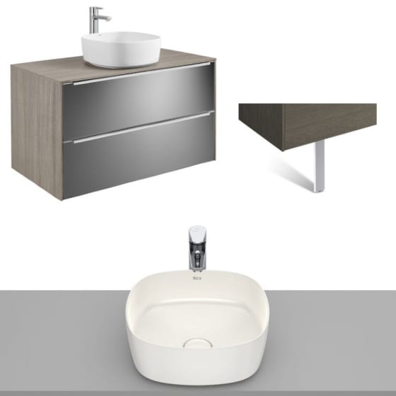 Image of Roca Inspira Wall Hung Vanity Unit With Countertop Basin