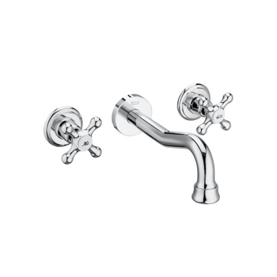 Image of Roca Carmen 3 Hole Wall Mounted Basin Tap Set