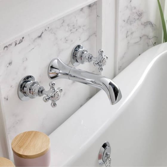Image of BC Designs Victrion 3-Hole Wall Bath Filler with Spout