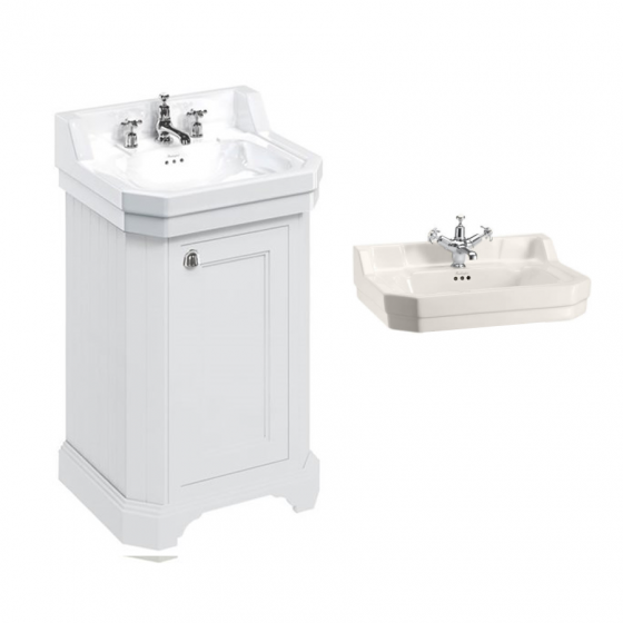 Image of Burlington Edwardian Freestanding 560mm Cloakroom Vanity Unit with Basin