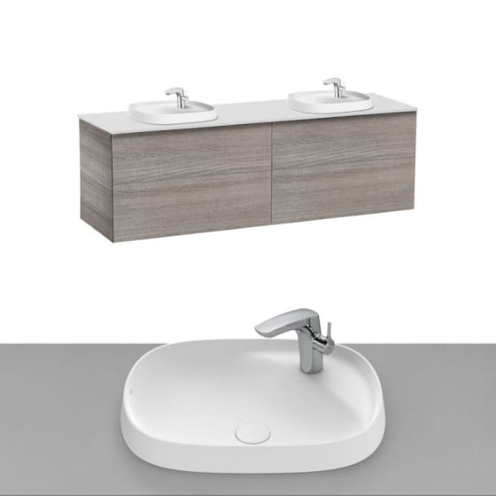 Image of Roca Beyond Wall Hung Vanity Unit With Inset Basin