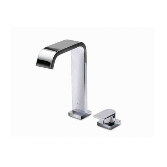 Image of Roca Flat 2 Hole Basin Mixer Tap With Pop-up Waste