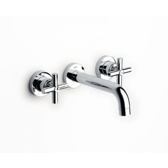 Image of Roca Loft 3 Hole Wall Mounted Basin Mixer Tap