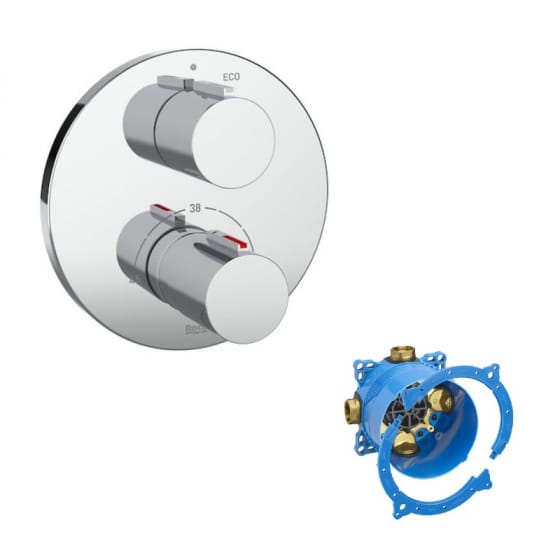 Image of Roca T-1000 Round Thermostatic Bath Shower Valve