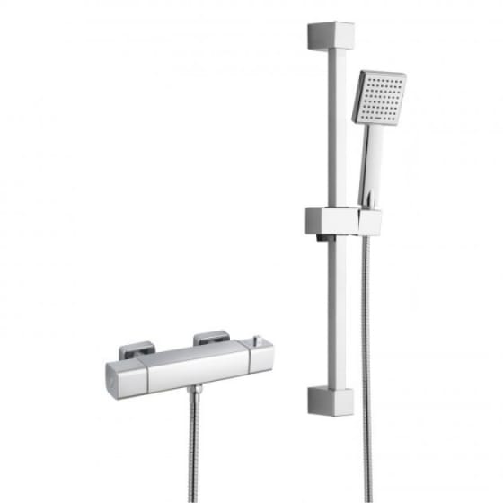 Image of RAK Cool Touch Thermostatic Bar Shower Valve with Slider Rail Kit