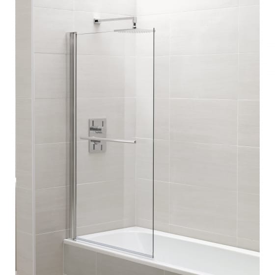 Image of April Identiti2 Square Bath Screen with Towel Rail