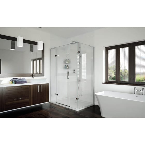 Image of Aqata Spectra Hinged Shower Door with 2 In-line Panels