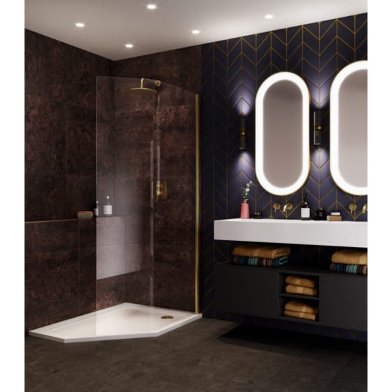 Image of Aqata DS506 Curved Quintet Walk-in Shower Wall