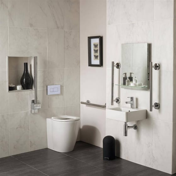 Image of Ideal Standard Concept Freedom Ensuite Bathroom Pack with 400mm Basin & Raised Height Standard Projection BTW Toilet