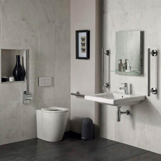 Image of Ideal Standard Concept Freedom Ensuite Bathroom Pack with 600mm Basin & Raised Height Standard Projection BTW Toilet