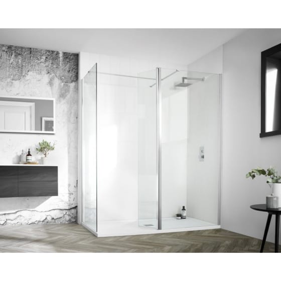 Image of Aquadart Wetroom 8 Clear & Chrome With Profile Pack