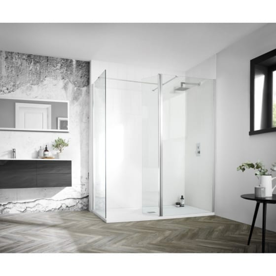 Image of Aquadart Wetroom 8 Clear & Chrome With Profile Pack