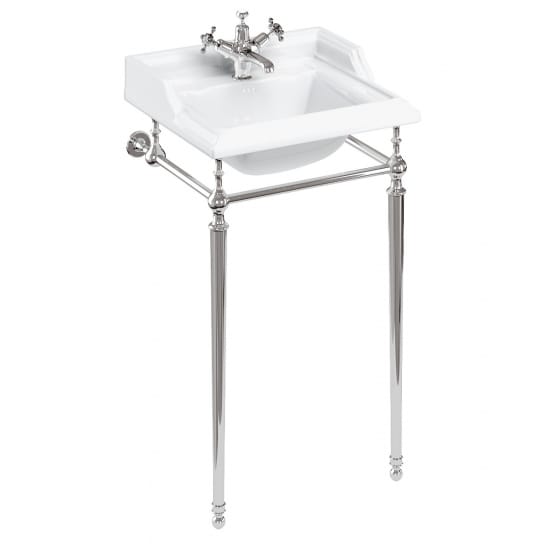 Image of Burlington 510mm Square Basin with Chrome Washstand