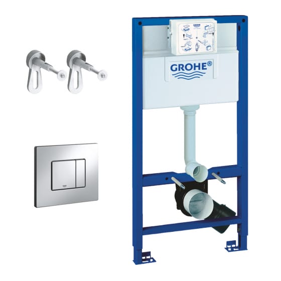 Image of Grohe Rapid SL Wall Hung Toilet Frame Pack With Flush Plate