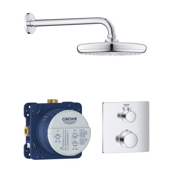 Image of Grohe Grohtherm SmartControl Thermostatic Perfect Shower Set With Tempesta 210