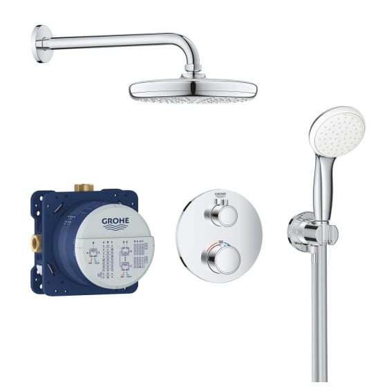 Image of Grohe Grohtherm SmartControl Thermostatic Perfect Shower Set With Tempesta 210