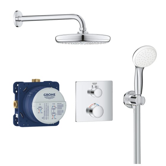 Image of Grohe Grohtherm SmartControl Thermostatic Perfect Shower Set With Tempesta 210